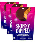 SkinnyDipped Dark Chocolate Peanut Butter Cups 2g Sugar per Cup Keto Friendly No Stevia Gluten 3.2oz 1 Pack (6 Cups Total)
