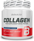 BioTechUSA Collagen, Dietary Supplement Drink Powder with Collagen, hyaluronic Acid, Vitamin C and Vitamin E, with Sweetener, 300 g, Black Raspberry