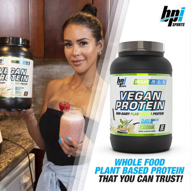 BPI Sports Vegan Protein - Non-Dairy Plant-Based Vegan Friendly Zero Sugar Vanilla