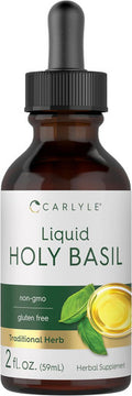 Carlyle Holy Basil Extract Liquid | 2 Fl Oz | Tulsi Herb Tincture | Vegetarian | Non-GMO Gluten Supplement