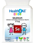 Kids Selenium 27.5mcg Sublingual 90 Tablets Vegan Easily Absorbed Selenomethionine for Children for Immune Support. Made in The UK by Health4All