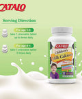 CATALO Childrens Milk Calcium Formula Zinc Added Promote Bone Growth and Teeth Development with Milk Calcium and Zinc 50 Chewable Tablets