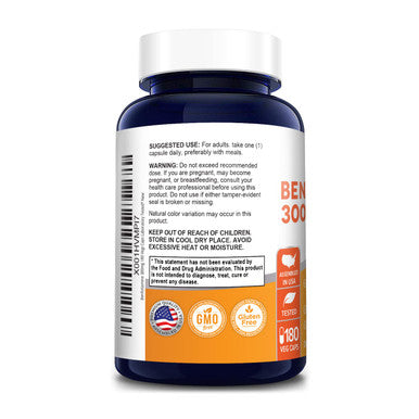 NusaPure Benfotiamine 300mg 180 Veggie Caps (Non-GMO,Vegan & Gluten-Free)