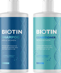Biotin Shampoo And Conditioner With Scrubbers - Hair Shampoo Brush And Scalp Exfoliators With Volumizing Shampoo And Conditioner Set Made With Rosemary Essential Oil And Biotin For Thinning Hair 8Oz