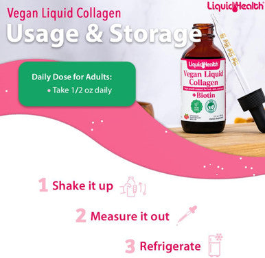 Liquidhealth Vegan Liquid Collagen Plus Biotin & Liquid Chlorophyll Droppers Bundle - Hair & Nail Growth Skin Health Internal Deodorizer Stops Bad Breath Reduces Appetite - Vegan Non-GMO