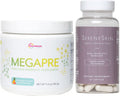 Microbiome Labs Skin Support Bundle - SereneSkin Clear Skin Probiotic Supplement Shown to Help Reduce Fine Lines (30 Capsules) - MegaPre Prebiotic Powder for Gut Health (2.1oz)