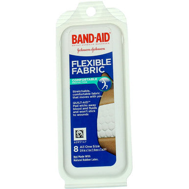 Band-Aid Brand Adhesive Bandages, Flexible Fabric Travel Pack, 8 Count (Pack Of 12)