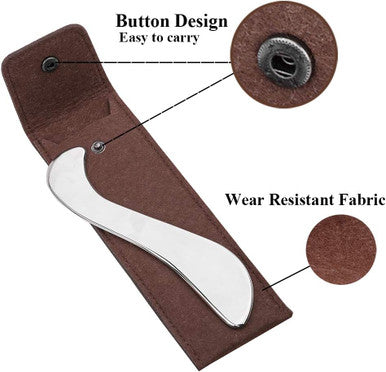 FeelSport Fsa/Hsa Stainless Steel Guasha Scraping Massage Tool-Muscle Scraper Tool For Soft Tissue, Physical Therapy For Back, Legs, Arms, Neck, Shoulder (A)