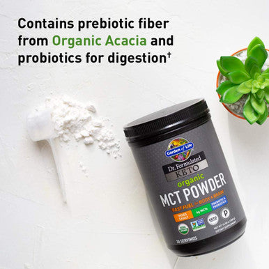 Garden of Life Dr. Formulated Keto Organic Mct Powder - 30 Servings 6G Mcts From Coconuts Plus Prebiotic Fiber & Probiotics Certified Organic Non-Gmo Vegan Gluten Free Ketogenic & Paleo