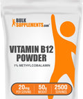 Bulksupplements.Com Vitamin B12 1% Methylcobalamin Powder - Energy Vitamins - B12 Vitamins - Vegan B12 - B12 Supplement (50 Grams - 1.8 Oz)