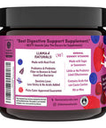 Llama Naturals Kids Probiotic with Prebiotic Fiber Vegan Organic Prebiotics and Probiotics Gummies for Gut Health Support Toddler Real Fruit Gummy Vitamins No Added Sugar Cane Mixed Berry 60 Ct