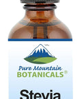 Pure Mountain Botanicals Liquid Stevia Drops - Stevia Leaf Extract Natural Sweetener - Sugar Free Keto Low Carb Vegan Alcohol Free - 1 oz