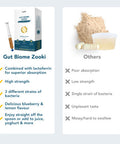 ZookiÃƒâ€šÃ‚Â® Gut Biome | Advanced Multi Strain Probiotics | Gut Health Digestive System - (Blueberry Lemon Flavour 30 Servings Pack of 1)