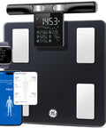 Ge Smart Scale For Body Weight 8-Electrode Body Pod Fat Monitor With Full Body Composition Analysis Bluetooth App Sync Large Handle Display 400Lb Capacity Bathroom Scale For Home & Gym Black
