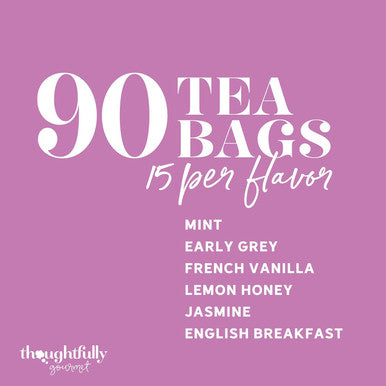 Thoughtfully Gourmet Sisters are Forever Tea Set Tea Sampler Includes 6 Flavors of Tea with Inspirational Quotes Great Sister s Set of 90