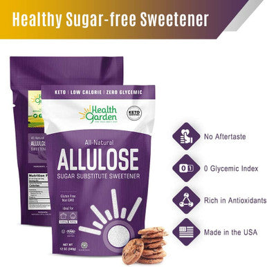Health Garden Allulose Sweetener - Gluten And Sugar - Zero Net Carb - Non Gmo - her - Keto Friendly (12 Oz)