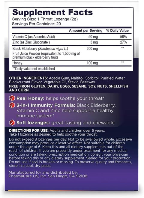 Sambucol Black Elderberry Pastilles 20 Count - Pack Of 4
