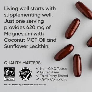 Sports ResearchÃƒâ€šÃ‚Â® Magnesium Oxide With Coconut Oil - Heart And Bone Health - Gluten Free, Non-Gmo, Soy - 90 Softgels