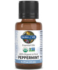 Garden of Life Essential Oil, Peppermint 0.5 fl oz (15 mL), 100% USDA Organic & Pure, Undiluted & Non-GMO - for Diffuser, Aromatherapy, Meditation - Energizing, Invigorating, Refreshing, Uplifting