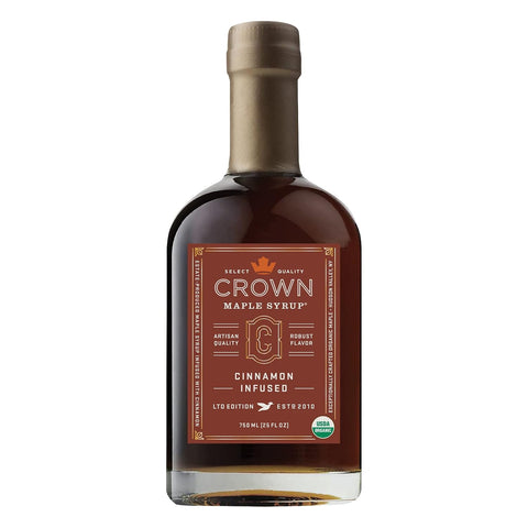 Crown Maple Certified Organic Madagascar Vanilla Infused Maple Syrup, Pure, Gluten Free, No Preservatives, Non-GMO Pairs well with Pancakes, Coffee, Cocktails & Brunch, 12.7 Fl Oz (Pack of 1)