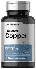 Horbaach Chelated Copper Supplement 300 Tablets 6Mg