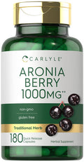 Aronia Berry | 1000Mg Capsules | 180 Count | Non-Gmo, Gluten Free | By Carlyle