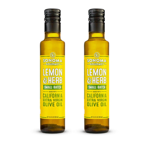 Sonoma Gourmet: Basil & Parmesan Flavored Olive Oil | 100% California Extra Virgin Olive Oil | 8.5 FL OZ (Pack of 2)
