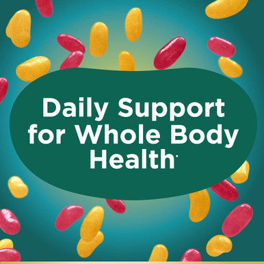 Nature's Bounty Multi Jelly Beans Gummy With Zinc Biotin Vitamins A D E K Daily Support For Whole Body Health Strawberry-Lemonade Flavor 120 Count