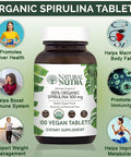 Natural Nutra 100% Usda Organic Spirulina Tablets, Promotes Immune System, 300Mg, 100 Vegan Tablets