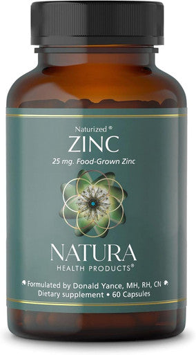 Natura Health Products 25 Mg Zinc Supplement - Supports Cellular Health And A Healthy Immune Response - Highly Bioavailable Food-Grown Zinc (60 Capsules)