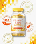 Carlyle Vitamin C and Zinc Gummies | 70 Count | Vegan Non-GMO and Gluten Supplement | Lemon Flavor