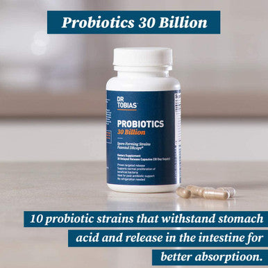 Dr. Tobias Probiotics 30 Billion Deep Immune with Prebiotics for Digestion Gut Health