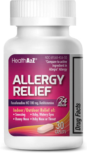 HealthA2Z Fexofenadine HCl 180mg 24-Hour Allergy Relief