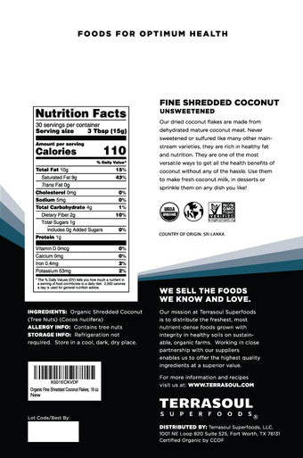 Terrasoul Superfoods Organic Coconut Flakes 2 Lbs (2 Pack) - Finely Shredded | Macaroon Cut