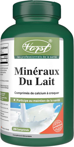 VORST Milk Minerals 110mg 200 Chewable Calcium Tablets | Supplement for Bone and Teeth Health | 1 Bottle
