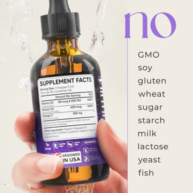 Vitamin D3 And K2 Liquid Drops Support Stronger Bones Healthy Heart Immune System 5000 Iu D3 And 400Mcg K2 Omega 3 Oil Allnatural Nongmo Vegan Strawberry Flavor