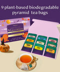 Vahdam Limited Edition Halloween Tea Basket | 9 Premium Variety Pyramid Tea Bags | Halloween s for Women Men and Adults I Tea Set