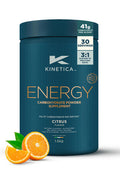 Kinetica Sports Energy Powder - Citrus Flavour | 41g Carbs/Serve 30 Servings/1.5Kg | 3:1 Glucose to Fructose Ratio | High in Vitamin B1 B5 B6 B7 B12 | Instant Energy Carbohydrate Drink