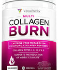 Hydrolyzed Collagen Powder For Weight Loss - Collagen Burn Ultimate Beauty Complex Multi Collagen Peptides Powder For Women With Types I Ii Iii V And X For Fat Burning Support - Unflavored