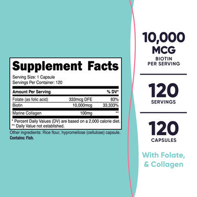 Nutricost Biotin for Women 10,000mcg 120 Capsules