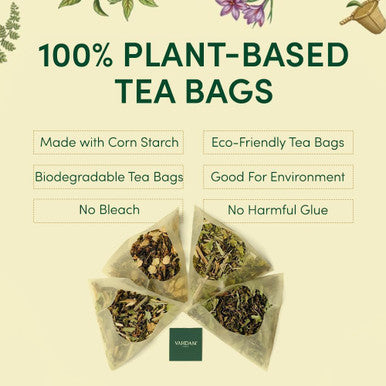 Vahdam Green Tea Variety Pack Sampler Assortment (60 Pyramid Tea Bags 6 Flavor) | Non-GMO Project Verified Premium Tea with No Artificial Ingredients