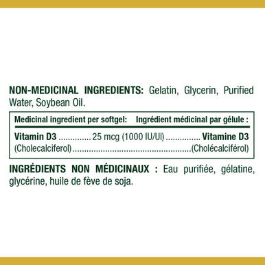 Nature's Bounty Vitamin D3 1000 Iu Mega Value 500 Softgels