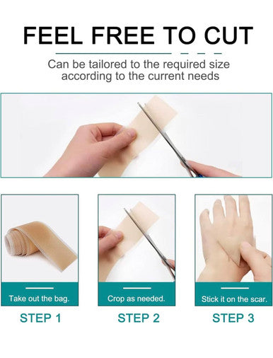 Medical Grade Silicone Scar Sheets, Silicone Scar Tape (1 X 120 , Pack Of 2), Professional Scar Removal Treatment, Reusable Silicone Scar Strip For Keloid, C-Section, Surgery, And Wrinkles