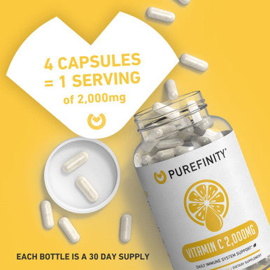 Vitamin C 2000Mg Capsules ÃƒÂ¢Ã¢â€šÂ¬Ã¢â‚¬Å“ Double Strength, High Absorption Supplement, Powerful Antioxidant Properties, 120 Capsules (1 Month Supply)