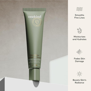 Onekind Radiant C Face Serum Anti-Aging Facial Treatment with Hyaluronic Acid Tetrahexyldecyl Ascorbate Ferulic & Vitamin E Serum for Dark Spots Even Skin Tone Fine Lines & Wrinkles