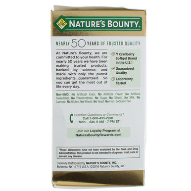 Natures Bounty Cranberry Dietary Supplement 60 Soft Gels Pack Of 3