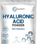 Micro Ingredients Hyaluronic Acid Serum Powder 100 Grams | High Molecular Weight Cosmetics Grade | Skin Hydration and Moisture Support Supplements | Vegan Water Soluble (Within 2 Hours)