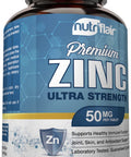 NutriFlair Zinc Gluconate 50mg, 100 Tablets - High Potency Immune System Booster Supplement Pills, Immunity Defense, Powerful Antioxidant, Non-GMO, Compare with zinc picolinate, citrate, oxide