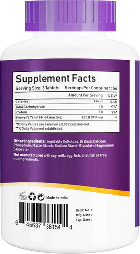 Nbl Natural NBL Natural Brewer's Yeast 650 mg 200 Tablets