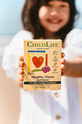 CHILDLIFE ESSENTIALS Healthy Vision SoftMelts - for Infants, Babies, Kids, Toddlers, Children, and Teenagers - Natural Berry Flavor - 27 Tablets